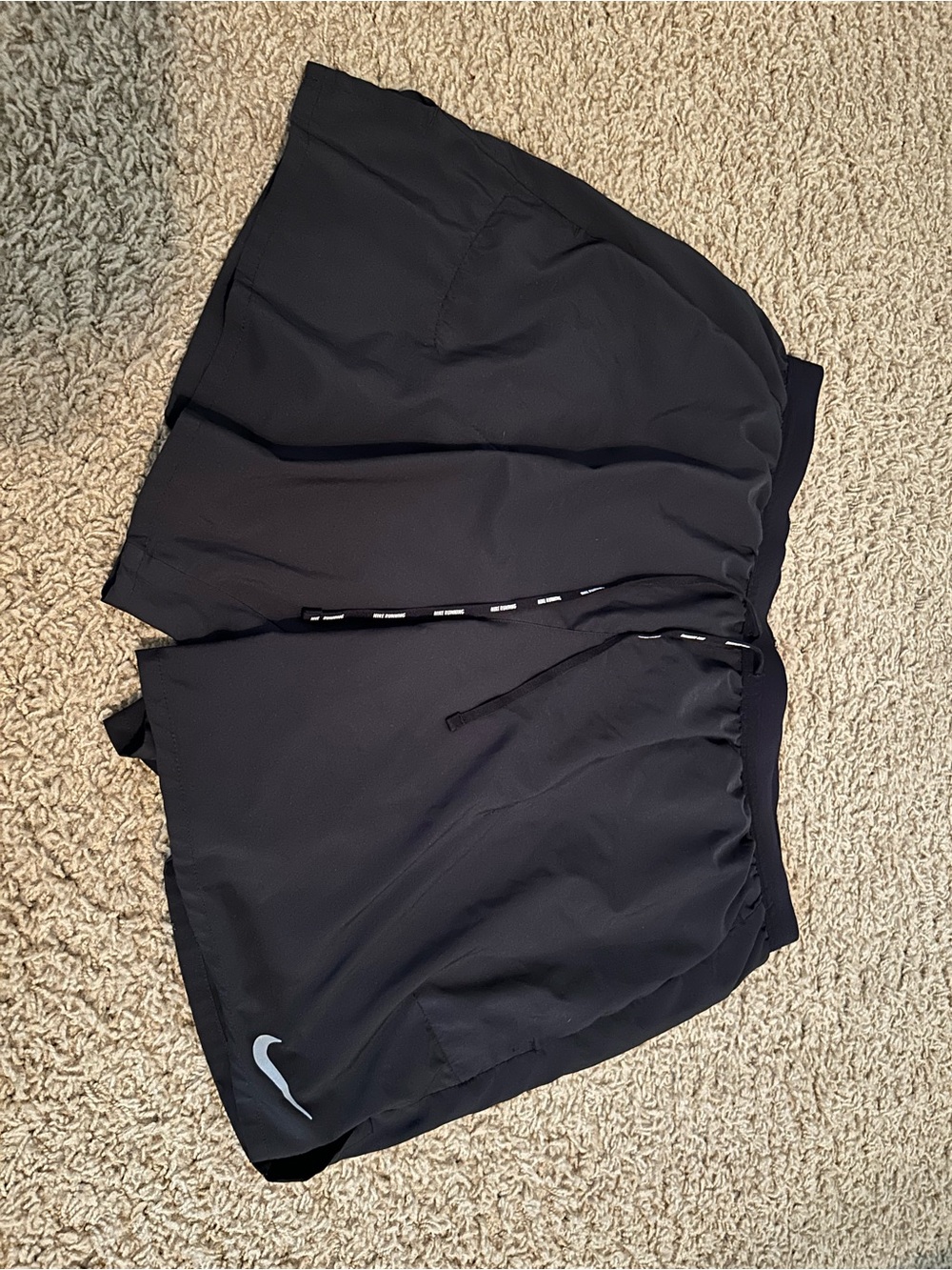 Nike Men’s Black Athletic Running Shorts with Reflective Swoosh